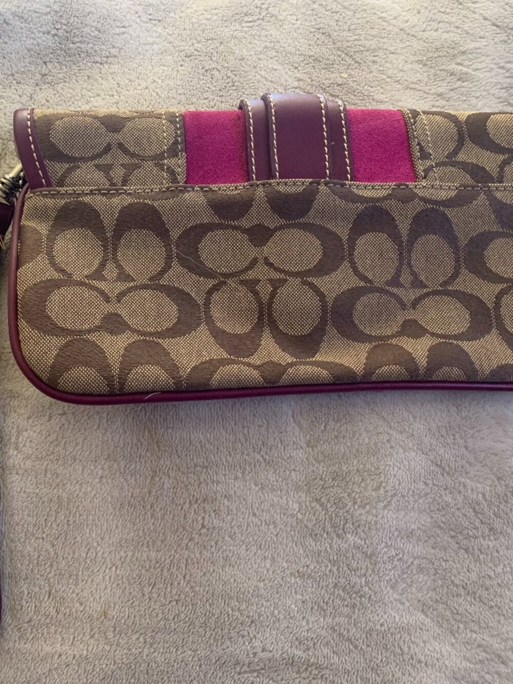 Plum and Pink Coach Wristlet - Picture 2 of 4